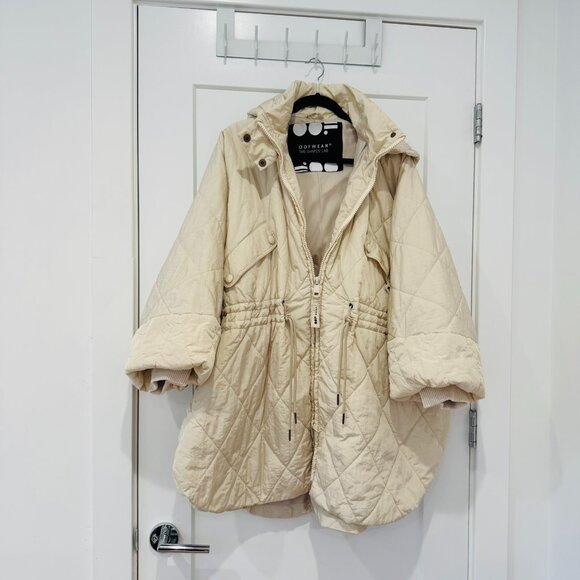 OOFWear CAPERaincoat 9101 IN NYLON CRISPY - CREAM, Size 42 (US Size 6)
